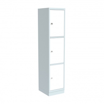 Schließfachschrank aus Stahl, 195 cm hoch, 32x50 cm (B/T), 3 Fächer, 1-spaltig, Schließfachschrank aus Stahl, 195 cm hoch, 32x50 cm (B/T), 3 Fächer, 1-spaltig,